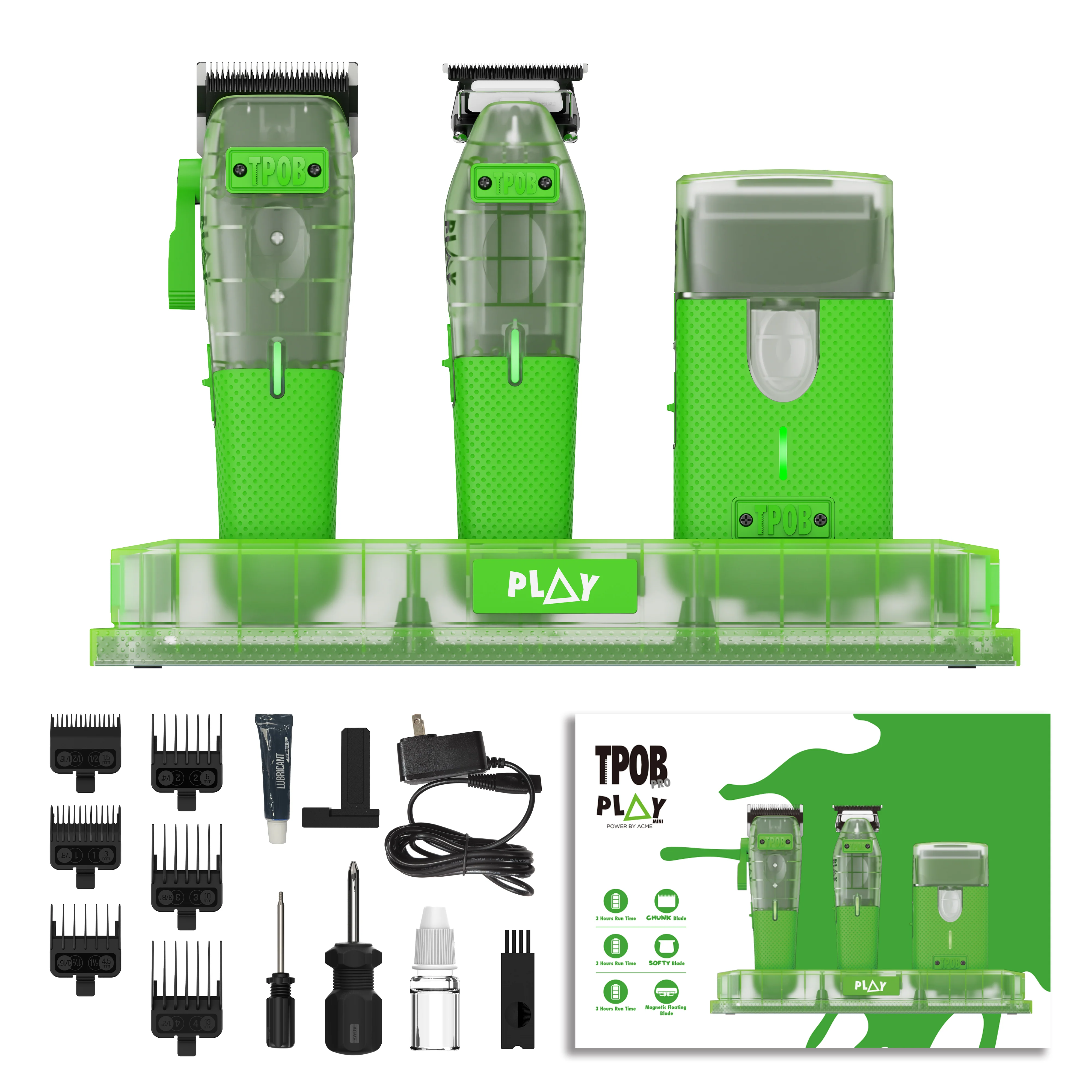 PLAY MINI Transparent GREEN bundle with stand (Wholesale case of 6) - Image 8